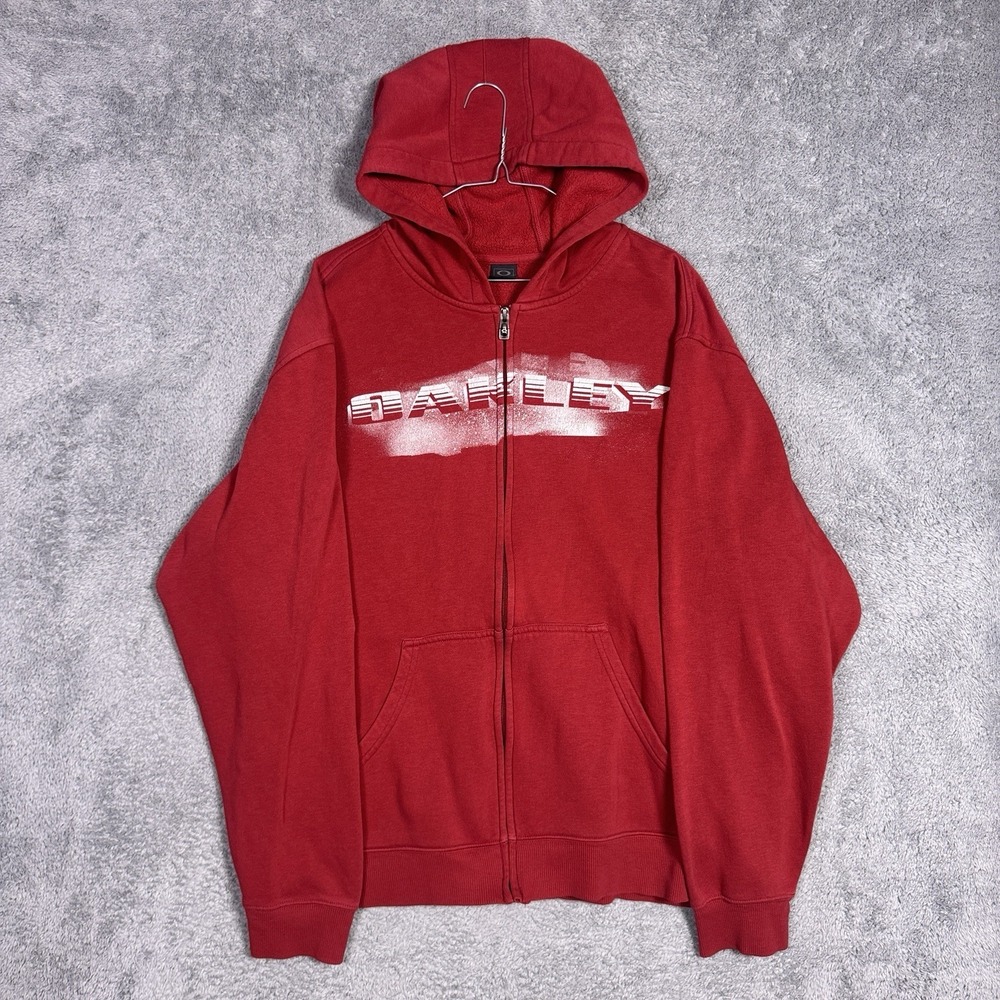 Vintage Oakley Hoodie Mens XL  Full Zip Fleece Big Logo Software Gorp Y2K